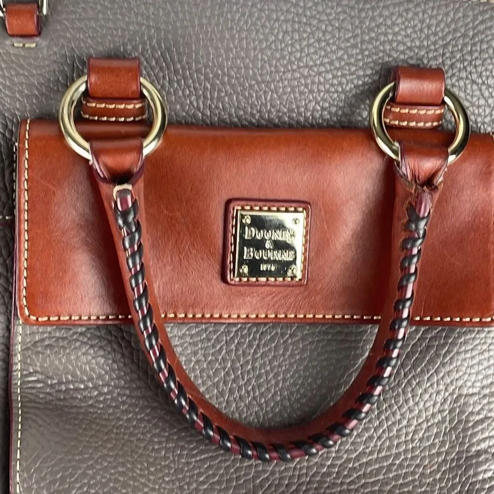 Dooney & Bourke Gray Satchel with Brown Trim - Picture 15 of 16